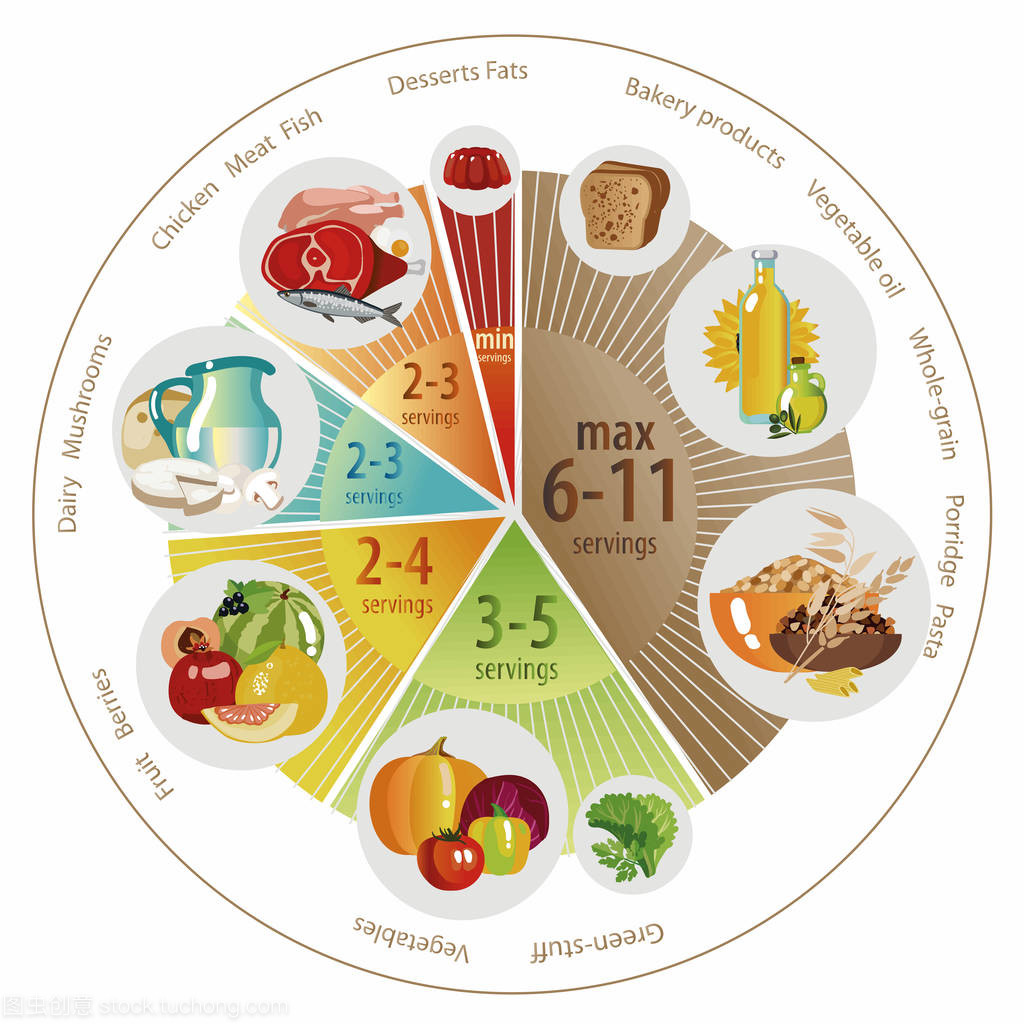 饼图食品金字塔